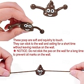 baratos Ribbon &amp; Streamer Toys-50 Pcs Funny Slingshot Poop Toy Set, Stretchy Flying Fake Poop Finger Slingshot, Novelty Sticky Poop Gag Gifts for Kids and Adults, Birthday Party Favors, Pinata Fillers, Classroom Prizes &amp; Rewards