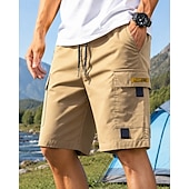 cheap Bottoms-Men's Outdoor Shorts Cargo Shorts Hiking Shorts Combat Shorts Summer Spring Autumn / Fall Outdoor Regular Fit Waterproof Quick Dry Lightweight Breathable Shorts Drawstring Pocket Khaki Black Camping
