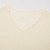 billiga grundläggande t-shirts-Herr T-shirt Stickad T-shirt T-tröja Kortärmad V-hals Sommar Ensfärgat Mode Lättvikt Grundläggande Nät Stickat Ledigt Semester Gata Svart Purpur Grön Topp t-shirt för män