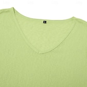 preiswerte Fitness Tank-Tops-Herren Tanktop aus Leinen Ärmelloses Shirt Unterhemd Ärmellos V Ausschnitt Sommer Einfach Mode Basic Böhmische Schlank Weich Strand Urlaub Alltagstauglich Schwarz Weiß Blau Top T-Shirt für Herren