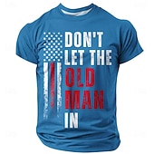  Tricou bărbătesc „Nu lăsați bătrânul cu grafică”, cu steag american, patriotic, distressed, croială regulată, negru, designer, îmbrăcăminte, mărime S, M, L, XL, XXL, XXXL