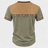levne Vintage &amp;amp; Retro-Pánské Geometrický Americká americká vlajka Geleneksel Tričko Tričko Henley Trička Krátký rukáv Designové Základní Cikánské Ležérní Denní Venkovní Léto Jaro Jezerní modrá Světle zelená Námořnick