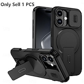 abordables Carcasas iPhone-teléfono Funda Para iPhone 17 Air 17 Pro Max 16 15 14 Pro Max Plus 13 Pro Max Mini Funda Trasera Con Magsafe con Soporte Magnética Soporte de carga inalámbrica Armadura ABS + PC