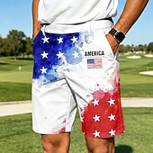  4 juillet 2026, 250e anniversaire Homme Etoile Drapeau Américain Bermuda Short décontracté Short de Golf Taille Moyenne Vêtement décontracté de travaile Travail Golf Vacances à la Plage Short