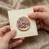 olcso Az Egyesült Államok 250. évfordulója-Az USA 250. évfordulójára készült zománc bross kitűző, amerikai zászló mintával, hazafias piros fehér kék csillagokkal &amp;virágok, emlékkép USA 1776-2026