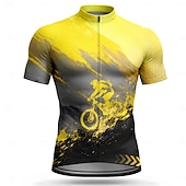voordelige Heren shirts-Heren Wielrenshirt Geometrisch Korte mouw Fietsen Shirt Kleding Bovenlichaam met 3 achterzakken UV-bestendig Sneldrogend Met zakken Ademend Sport blauw Geel Paars Kleding
