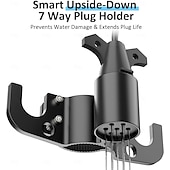 cheap Tool Accessories-Aluminum Trailer Towing Chain Organizer &amp; 7-Way Plug Holder, Trailer Chain Holder, Trailer Towing Organizer Powder Coating, Heavy-Duty RV Tongue Jack Accessories for Outside Travel Camper
