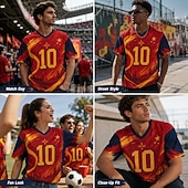 preiswerte Sport- und Fitness-T-Shirts-Fußball-Pokal 2026 Herren Zahlengrafik Spanien T Shirt Jersey Shirts Kurzarm T-Shirt 3D-Druck V Ausschnitt Hemd Sport Streetstyle Sport im Freien Spieltag American Football Rot 4 Rot 3 Rote Frühling