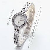 economico Orologi al quarzo-Elegant Women's Jewelry Bracelet Watch, Ladies Small Face Luxury Dress Wristwatch with Rhinestone Bezel &amp; Roman Numerals, Fashion Quartz Watch Gift for Her, Rose Gold and Silver Tone