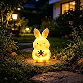 abordables Éclairage paysager-Lampes solaires d'extérieur en forme d'animaux, figurines lumineuses étanches en plastique représentant un lapin et un hibou, lampes décoratives solaires pour terrasse, pelouse, allée, parterre de