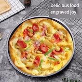 baratos Utensílios &amp; Aparelhos de Cozinha-Forma para pizza redonda de 30 cm (12 polegadas) revestida em aço carbono perfurado, 1/2 unidade.