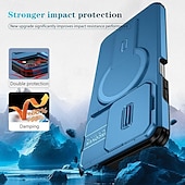 abordables Carcasas iPhone-teléfono Funda Para iPhone 17 Air 17 Pro Max 16 15 14 Pro Max Plus 13 Pro Max Mini Funda Trasera Con Magsafe con Soporte Magnética Soporte de carga inalámbrica Armadura ABS + PC