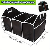 cheap Storage &amp; Organization-Universal Car Trunk Storage Bag, Portable Foldable 3-Compartment Organizer with Reinforced Handles, Fits SUV, Truck, Van, Sedan, Multi-Purpose Vehicle Cargo Net for Groceries, Tools, Sports Gear
