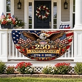 preiswerte Wimpelkette-Wimpelkette zum 250. Jahrestag der Unabhängigkeit der USA (1776–2026), halbrunder Fächer, patriotische amerikanische Wimpelkette für den Außenbereich, z. B. für Haus, Veranda, Garten oder als Dekoration zum Unabhängigkeitstag.