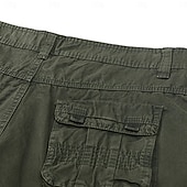 economico Pantaloni cargo-Pantaloni da uomo 100% cotone, cargo, da trekking, multitasche, gamba dritta, comodi, traspiranti, casual, per tutti i giorni, per attività all'aperto, streetwear, verde kaki