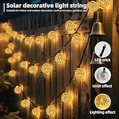 cheap Solar Outdoor Lights-Solar Powered Garden Fairy String Lights Iron Moroccan Ball Fairy Lights 12m 100LEDs for Home Yard Balcony Porch Trees Outdoor Party Decoration