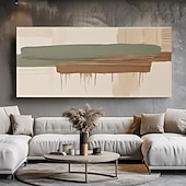 cheap Abstract Paintings-3D Textured Green Terracotta Abstract Art Plaster Block Texture Wall Decor Large Minimalist Palette Knife Art Earth Tone Wall Accent