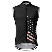 cheap Men's Jackets &amp; Gilets-America's 250th Anniversary Men's Cycling Vest Cycling Jersey American / USA National Flag Sleeveless Bike Vest / Gilet Jersey Top with 3 Rear Pockets Quick Dry Back Pocket Moisture Wicking Breathable