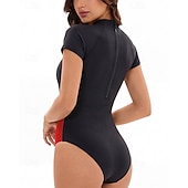 economico Rash Guards Interi-Per donna Costume da Bagno Rash Guard Costume da bagno Costumi da bagno sportivi Geometrico Patchwork Gamba corta Protezione Solare UV Asciugatura Rapida Alta elasticità Manica Corta Costume da Bagno