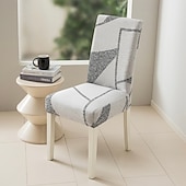 ieftine Husa scaun de sufragerie-Husa scaunului scaunului Geometric Imprimat Microfibră / Poliester slipcovers