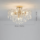 voordelige Spoetnik-ontwerp-led kroonluchter 42/50/60/80/100cm 6/10/12/14/16 kop lamp niet inbegrepen gegalvaniseerde afwerking kristal metaal moderne eigentijdse stijl slaapkamer eetkamer mini hanger 110-240v