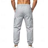 economico Pantaloni cargo-Per uomo Pantaloni Cargo Joggers Pantaloni Coulisse Elastico in vita Multi-tasche Tinta unica Antivento Comodità Quotidiano All'aperto Ferie Streetwear Elegante Cachi Nero Inelastico