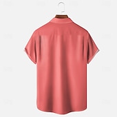 お買い得  フラグパターン-Canada Day Men's Maple Leaf Beaver National Flag Shirt Summer Shirt Button Up Shirt Short Sleeve Patriotic Outdoor Holiday Summer Spring Turndown 3D Print Collared Shirts Front One Pocket Black Pink