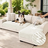 baratos Capa de Sofá-Capas 100% impermeáveis para sofá modular, capa antiderrapante para sofá para cães, conjunto de 2 peças de capas para sofá de 2 almofadas em formato de L, capa de sofá macia e lavável.