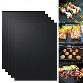 cheap Grills &amp; Outdoor Cooking-Set of 5 High-Temperature Resistant Non-Stick BBQ Mats, Oven and Microwave Mats, Outdoor Picnic and Barbecue Non-Stick Grilling Mats