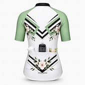 baratos Camisolas femininas-Mulheres Camisa para Ciclismo Floral Manga Curta Moto Camisa / Roupas Para Esporte Blusas com 3 bolsos traseiros Filtro Solar Resistente a UV Secagem Rápida Tiras Refletoras Esportes Amarelo Vermelho