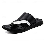 cheap Men's Slippers &amp; Flip-Flops-Men's Black Toe Post Sandals Open-Toe Lightweight Comfort Summer Footwear for Beach Vacation, Resort Travel, Daily Leisure and Warm Weather Wear