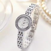 economico Orologi al quarzo-Elegant Women's Jewelry Bracelet Watch, Ladies Small Face Luxury Dress Wristwatch with Rhinestone Bezel &amp; Roman Numerals, Fashion Quartz Watch Gift for Her, Rose Gold and Silver Tone