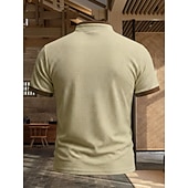 abordables Polo Classique pour Hommes-Homme Chemises Polo Gaufre Texturé Occasionnel Vacances Revers Zip quart Manche Courte Mode Basique Uni Bloc de Couleur Printemps &amp; Été Été Printemps Coupe régulière Noir Blanche bleu marine Kaki Gris