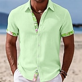 cheap Tropical Plants-Men's Coconut Tree Tropical Plants Shirt Summer Hawaiian Shirt Tropical Shirts Short Sleeve Hawaiian Casual Holiday Beach Wear Summer Spring Turndown 3D Print Button Up Shirts Yellow Pink Sage Green