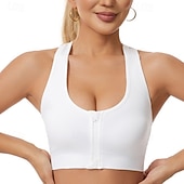 abordables Sujetadores deportivos &amp; chalecos-Mujer Sujetador de yoga Sujetador de pilates Sujetadores de Deporte Ropa Interior / Prenda Interior Relleno Sin costura Antivibración Malla Inalámbrico Color sólido Deporte Ropa de Deporte Negro