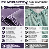 baratos camisas masculinas casuais-Camisa Casual Masculina SoftFade™ Camisa Vintage Camisa Lavagem Ácida Preta Rosa Roxa Verde Azul Profundo Manga Curta Gola Lisa Casual Dia a Dia Roupa Simples Moda Retrô Vintage Casual