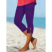  Women's Capri Pants Leggings Elegant Capris High Waist Black White Purple ash-colored Summer Spring Fall