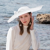 abordables Chapeaux de Fête-Chapeaux de fête Chapeau bowler en tissu à double couche  Chapeau cloche Chapeau en sinamay Kentucky Course de chevaux Journée des dames Melbourne Cup Luxe Vintage Avec nœud papillon Coiffe Coiffure