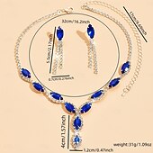 economico Parure di gioielli-Set di orecchini 2 Cromo Orecchini Per donna Moda Parure di gioielli Per Matrimonio