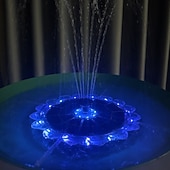 abordables Underwater Lights-Solar Fountain Lights Outdoor Waterproof, RGB Color Changing Floating Fountain Light for Pool Pond Bird Bath Aquarium Fish Tank, Solar Powered Mini Water Fountain Pump for Garden Patio Summer Party De