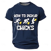 abordables Camisetas divertidas para hombres-Camiseta de hombre con estampado humorístico de cómo ligar con chicas, corte regular, regalo divertido, informal, roja, de diseñador, tallas S, M, L, XL, XXL y XXXL