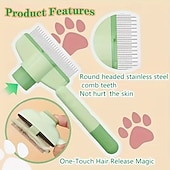 baratos Cuidados com o Cabelo-Escova removedora de pelos para cães e gatos (2 unidades), pente para higiene e cuidados com pelos longos, ideal para cães e animais de estimação. Remove pelos, escova de banho e acessórios para cães.