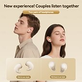 billige TWS True Wireless-hodetelefoner-Usynlige søvnørepropper for sidesovere, 2 par trådløse hodetelefoner i ett ladeetui, ultratynne mini Bluetooth-ørepropper for små ører, støydemping, LED-strømdisplay for iPhone og Android