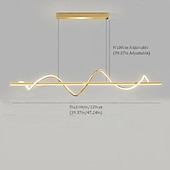 お買い得  ラインデザイン-LED ペンダントライト 100 センチメートルアイランドライト調光可能なラインデザインアルミニウムスタイリッシュなミニマリスト塗装仕上げダイニングルームキッチンライト 110-240v リモコンでのみ調光可能