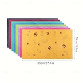 abordables Herramientas de baño-Toallas de secado rápido para mascotas, paquete de 4, colores aleatorios, de poliéster suave y absorbente, ideales para el baño de perros medianos, con diseño de huellas de patas.