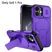 abordables Carcasas iPhone-teléfono Funda Para iPhone 17 Air 17 Pro Max 16 15 14 Pro Max Plus 13 Pro Max Mini Funda Trasera Con Magsafe con Soporte Magnética Soporte de carga inalámbrica Armadura ABS + PC