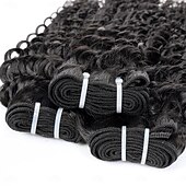 baratos 3 conjuntos de extensões de cabelo natural-Cabelo humano ondulado profundo em 3 pacotes, adequado para mulheres negras, de 30 a 70 cm (12 a 28 polegadas).