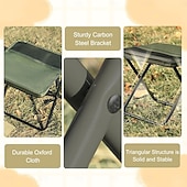  Banqueta dobrável tipo mochila, banqueta dobrável portátil com bolsa de transporte, assento compacto para uso externo para adultos com alça de ombro, suporta até 136 kg (300 lbs) para camping, pesca,