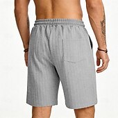 cheap Casual Shorts-Men's Shorts Summer Shorts Beach Shorts Casual Shorts Jacquard Pocket Elastic Waist Plain Comfort Breathable Knee Length Outdoor Beach Vacation Vacation Fashion Khaki Black Micro-elastic
