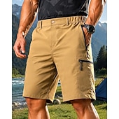 baratos Partes inferiores-Homens Shorts ao ar livre Bermuda Cargo Shorts de caminhada Calções Cambat Verão Primavera Outono Ao ar livre Moderno Prova-de-Água Secagem Rápida Leve Respirável Calção Zípers Bolsos Cinzento Escuro
